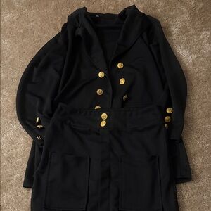Elegant Black Double-Breasted Women's Jacket
